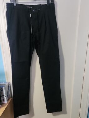 Michael Kors Black Drawstring Chinos